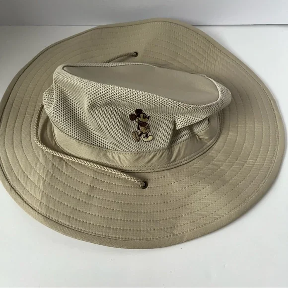 Official Disney Parks Safari Bucket Hat Mesh Sun Protection Beige NWT - Picture 2 of 4